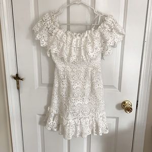 Off the shoulder White Crochet Dress